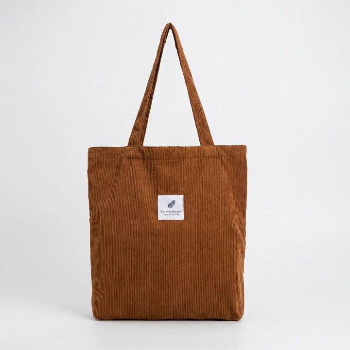 Ribbed Textured Tote - Ribbota