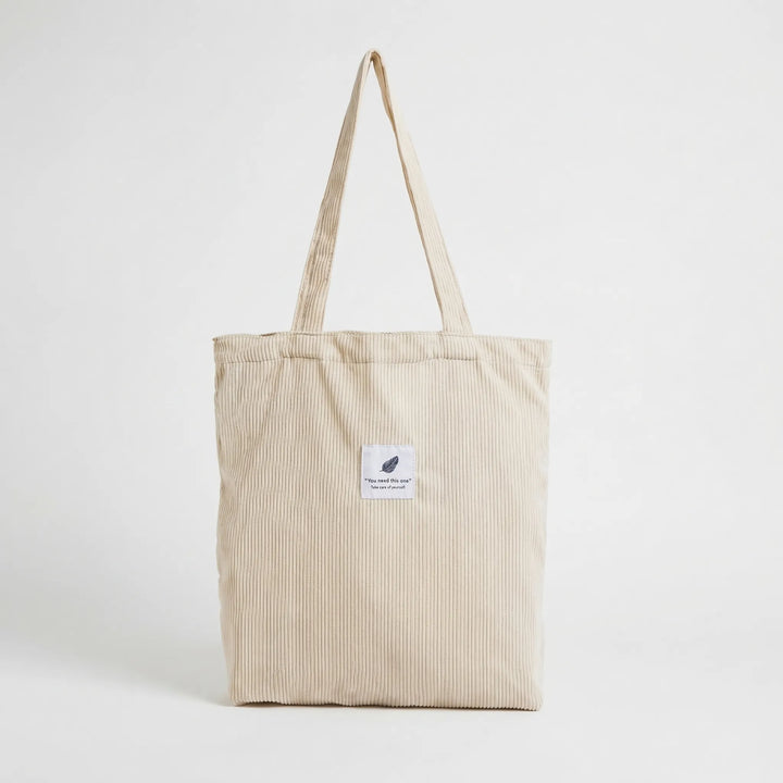 Ribbed Textured Tote - Ribbota