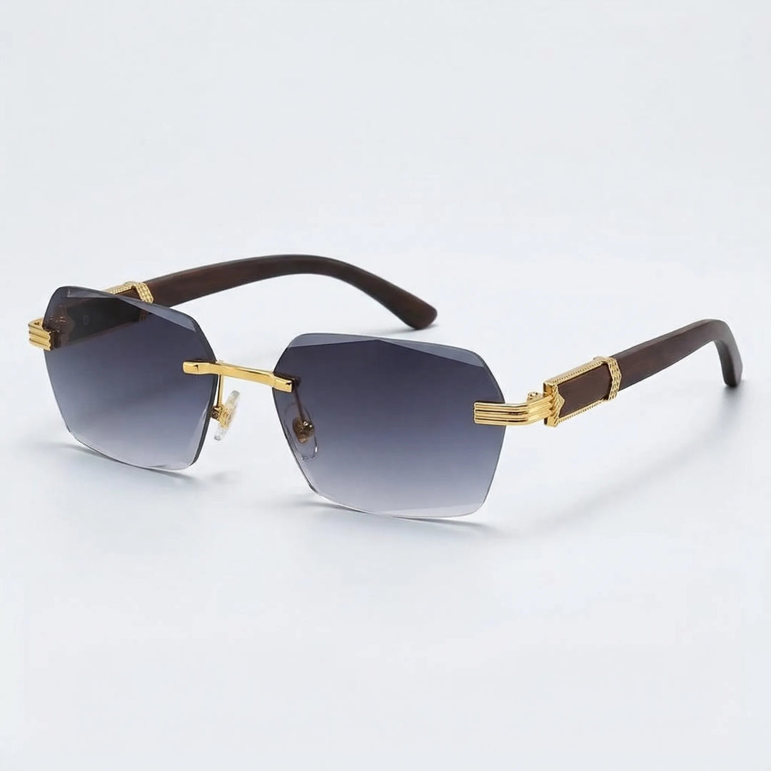 Rimless Rectangular Sunglasses - LuminaShade