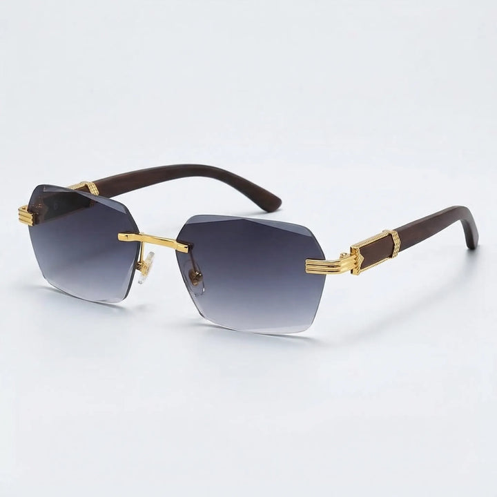 Rimless Rectangular Sunglasses - LuminaShade