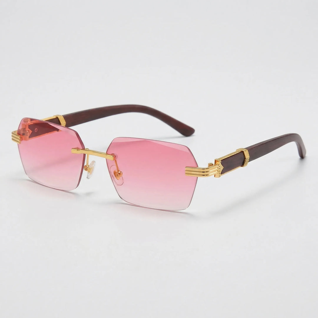 Rimless Rectangular Sunglasses - LuminaShade