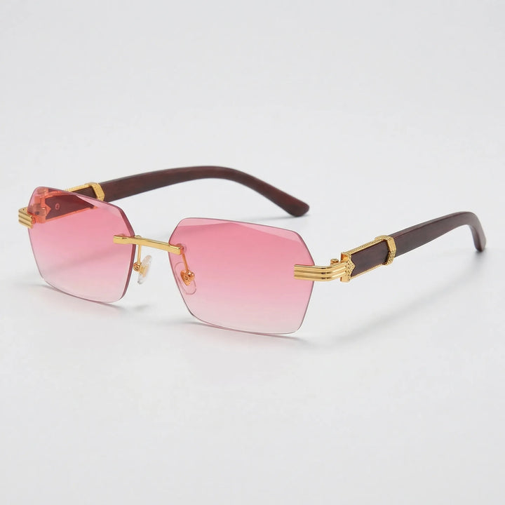 Rimless Rectangular Sunglasses - LuminaShade