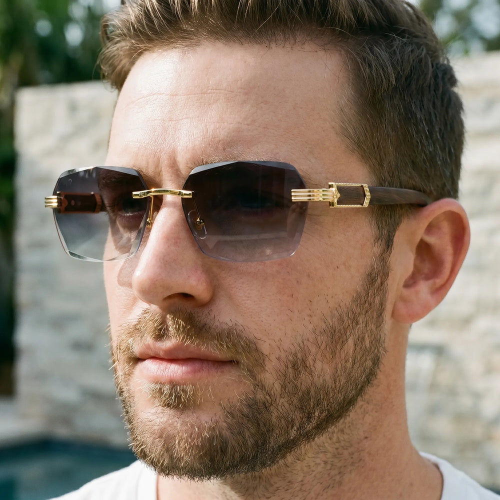 Rimless Rectangular Sunglasses - LuminaShade