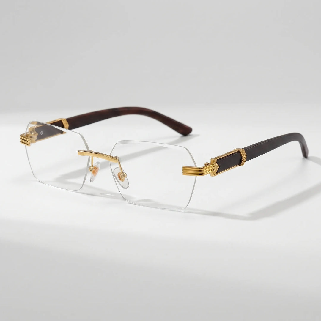 Rimless Rectangular Sunglasses - LuminaShade