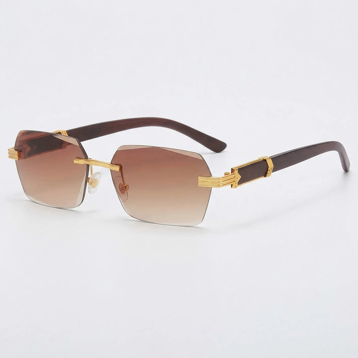 Rimless Rectangular Sunglasses - LuminaShade
