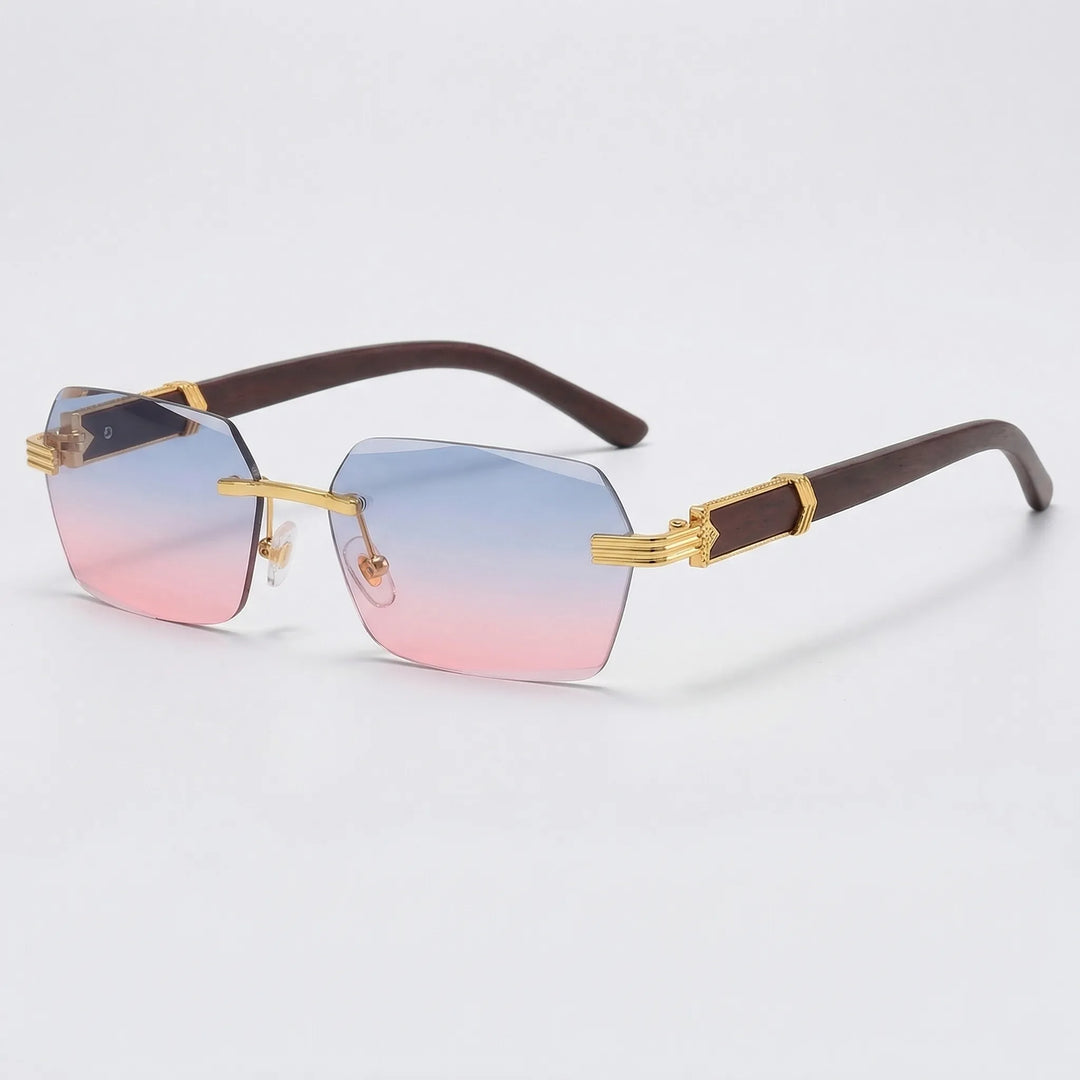 Rimless Rectangular Sunglasses - LuminaShade