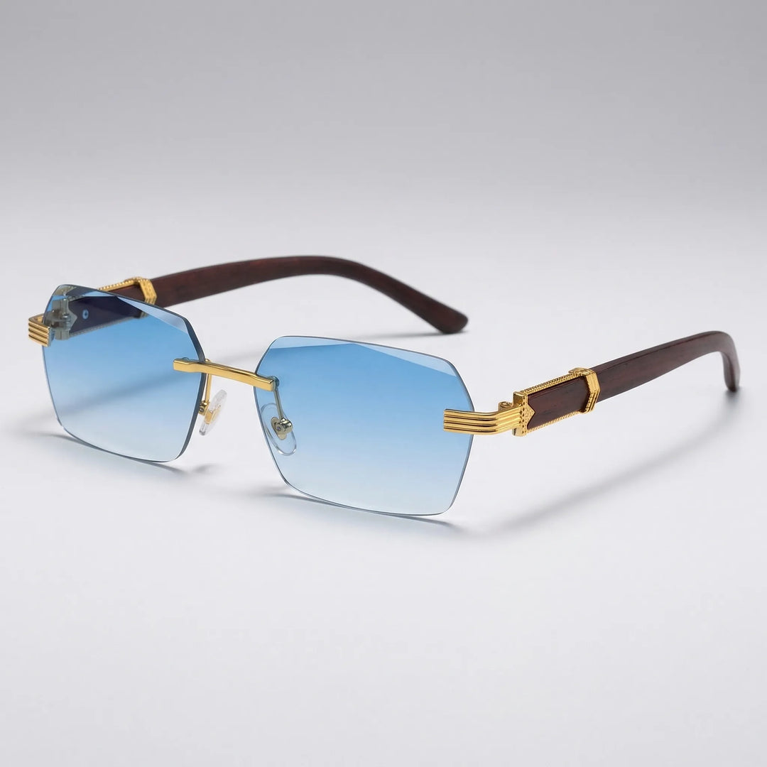 Rimless Rectangular Sunglasses - LuminaShade