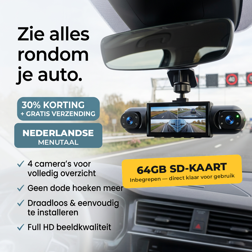 360° Dashcam with 4 Cameras, GPS Timestamp and Night Vision 7
