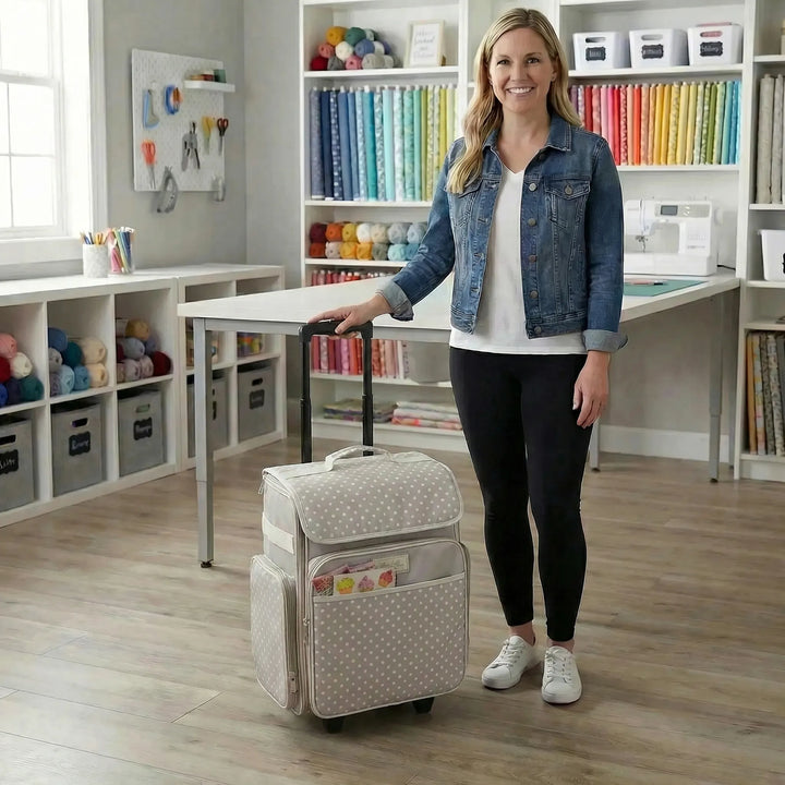 Foldable Wheeled Rolling Craft Tote - Rollova