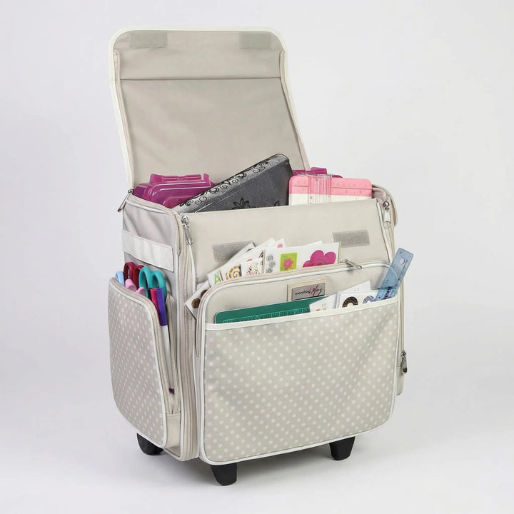 Foldable Wheeled Rolling Craft Tote - Rollova