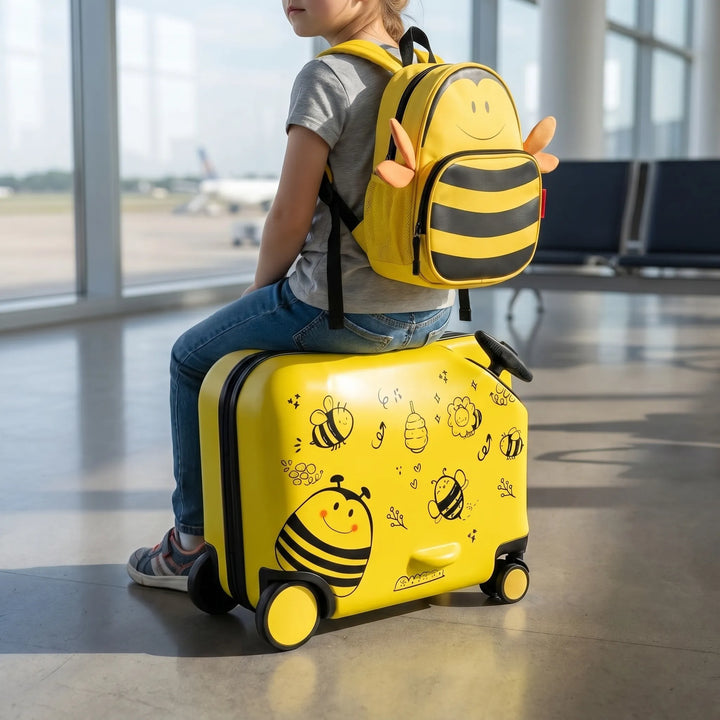 Kids Ride-On Suitcase With Backpack - Ridezee