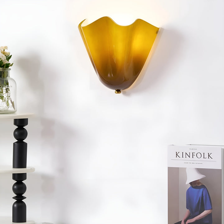 Retro Stained Glass Wall Sconce with Warm LED Light for Elegant Home Decor 5