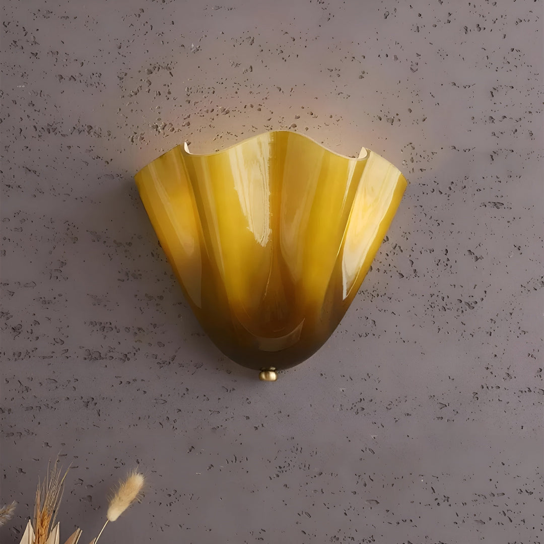 Retro Stained Glass Wall Sconce with Warm LED Light for Elegant Home Decor 11