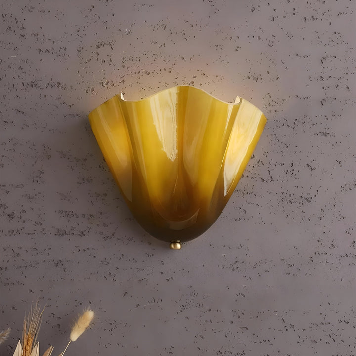 Retro Stained Glass Wall Sconce with Warm LED Light for Elegant Home Decor 11