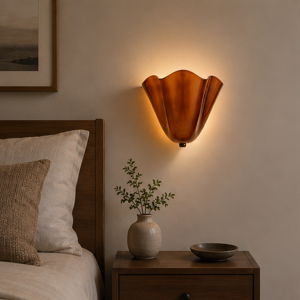 Retro Stained Glass Wall Sconce with Warm LED Light for Elegant Home Decor 9