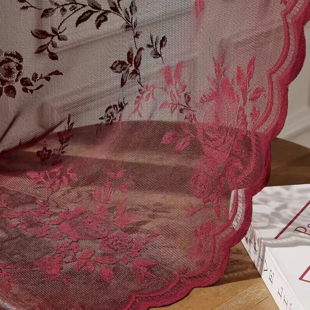 Floral Lace Sheer Curtain Panel in Soft Microfiber with Rod Pocket Top 3