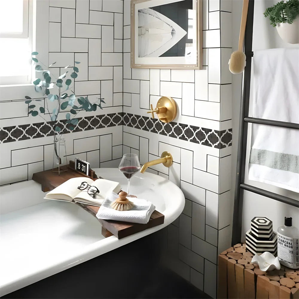 Waterproof Mosaic Peel and Stick Wall Stickers, 10 x 200 cm Strip 4