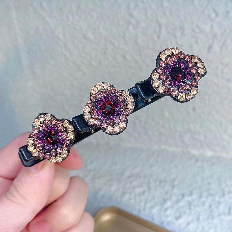 Braided Hair Clips with Sparkling Rhinestones, Set of 2 for All Hair Types 2