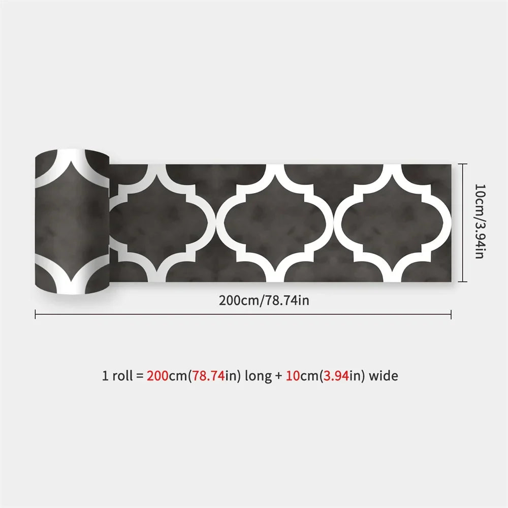 Waterproof Mosaic Peel and Stick Wall Stickers, 10 x 200 cm Strip 50