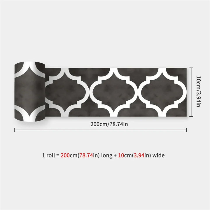 Waterproof Mosaic Peel and Stick Wall Stickers, 10 x 200 cm Strip 50