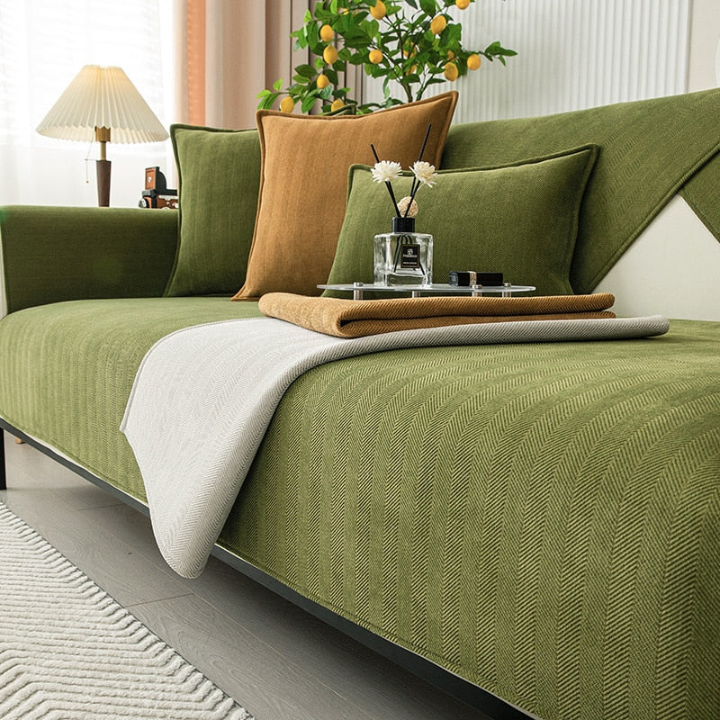 Non-Slip Chenille Sofa Cover - Stays in Place, 3 Sizes, Colors 5