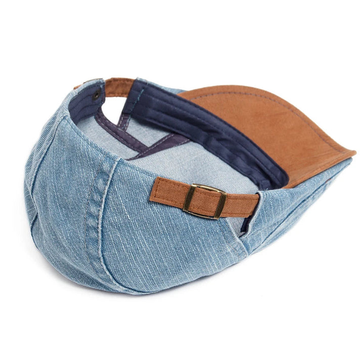 Men's Flat Cap | Retro Denim Newsboy Hat 10