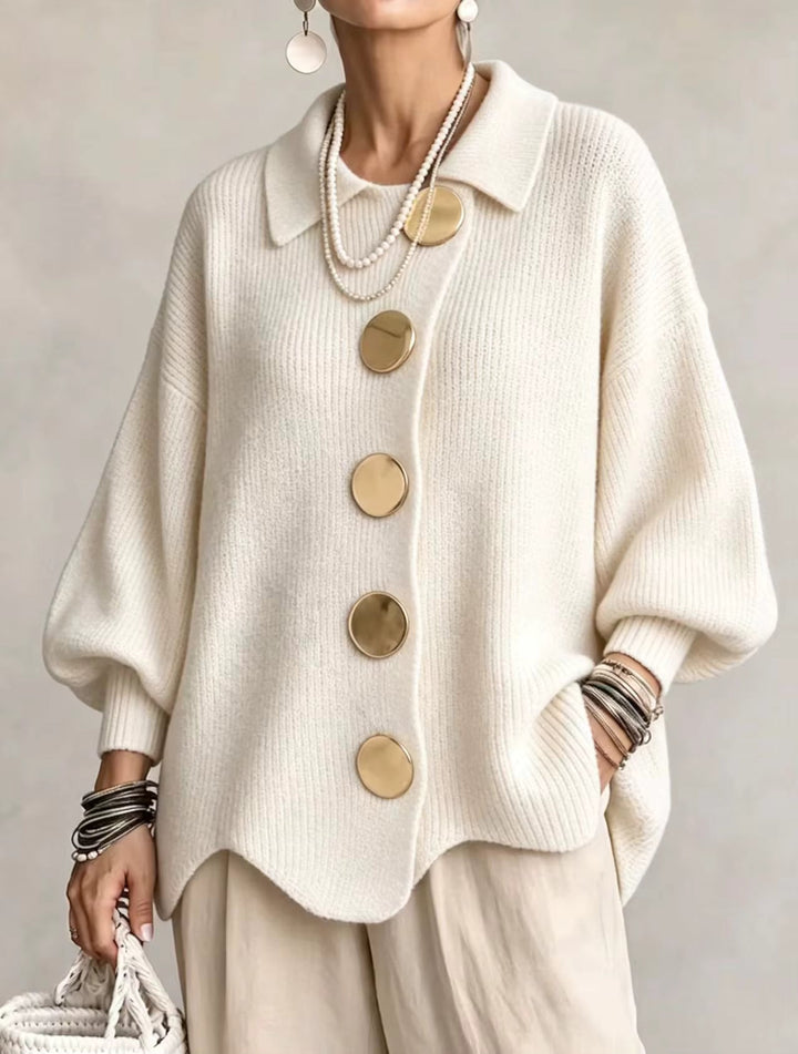 Elegant Oversized Cardigan with Statement Buttons 5