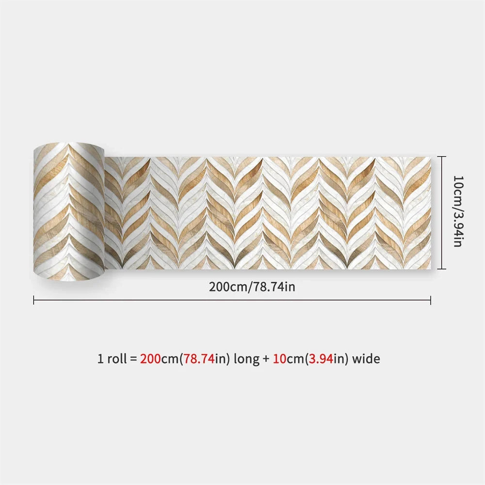 Waterproof Mosaic Peel and Stick Wall Stickers, 10 x 200 cm Strip 43