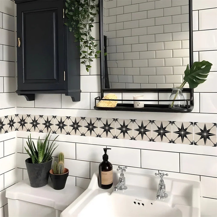 Waterproof Mosaic Peel and Stick Wall Stickers, 10 x 200 cm Strip 62