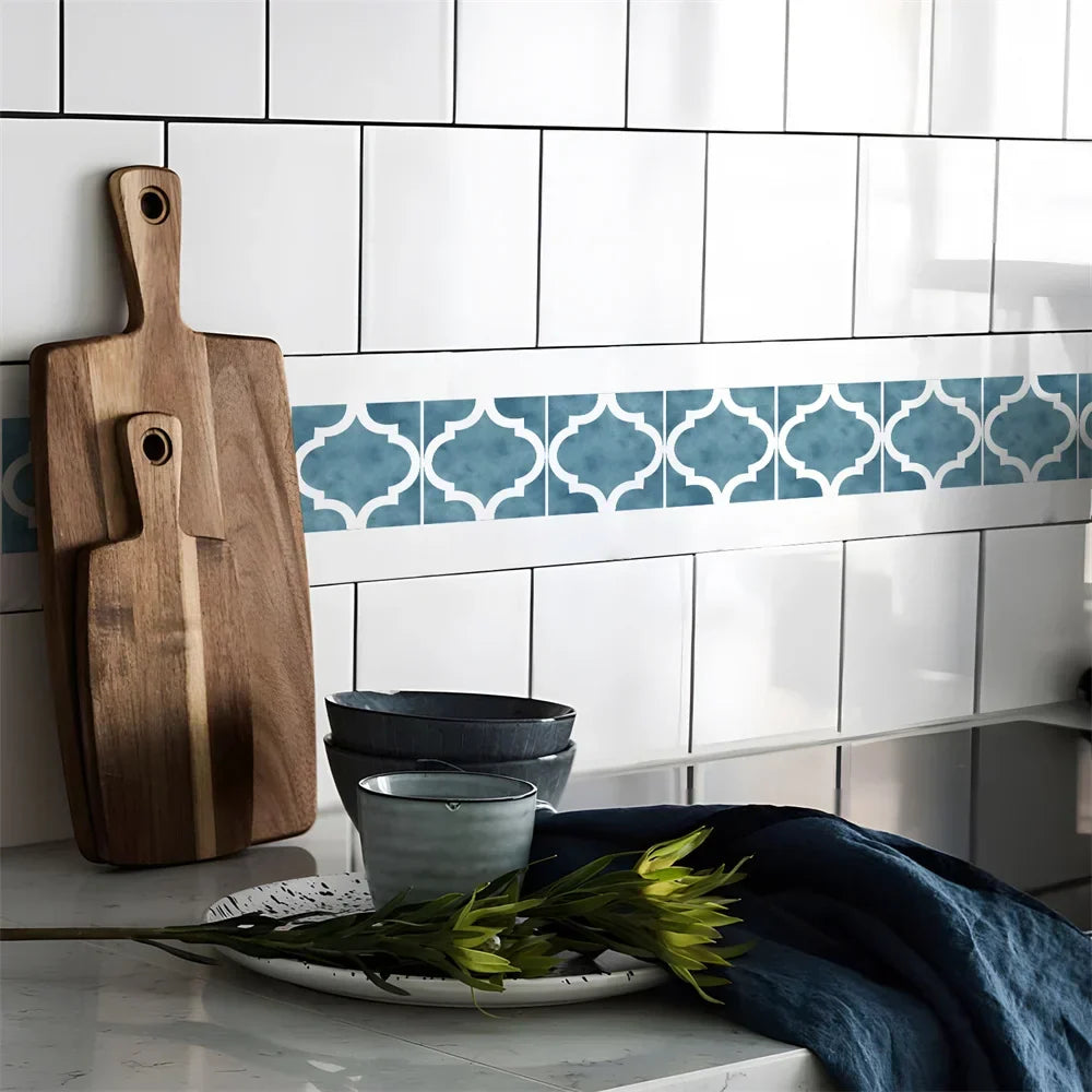 Waterproof Mosaic Peel and Stick Wall Stickers, 10 x 200 cm Strip 64