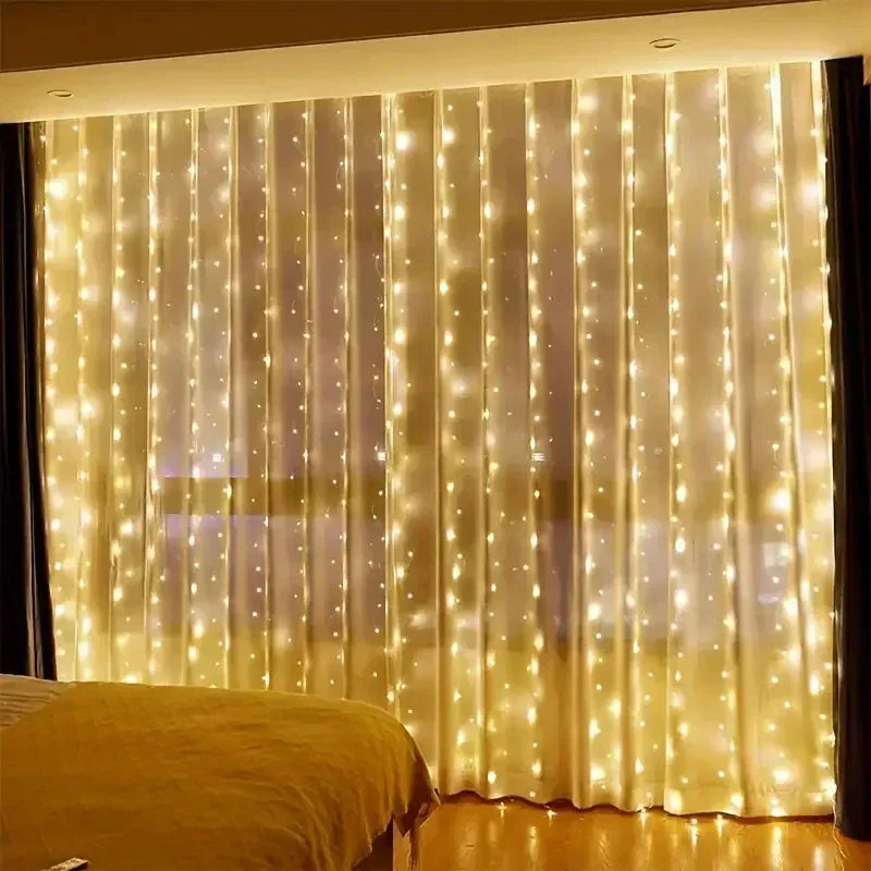 USB LED Curtain String Lights with Remote Control 8