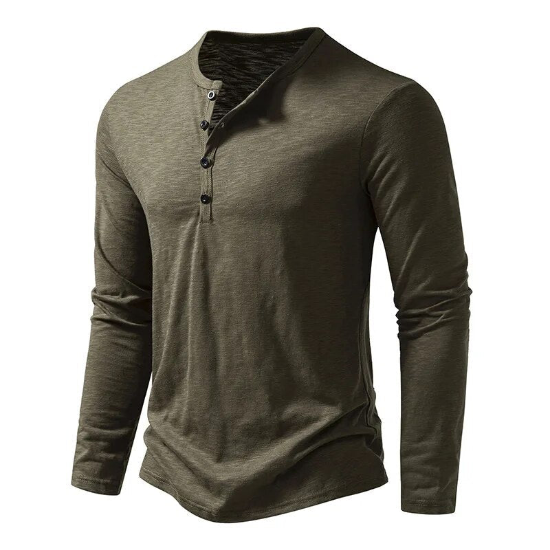 Classic Men's Henley Shirt, Soft 100% Cotton, Slim Fit 5