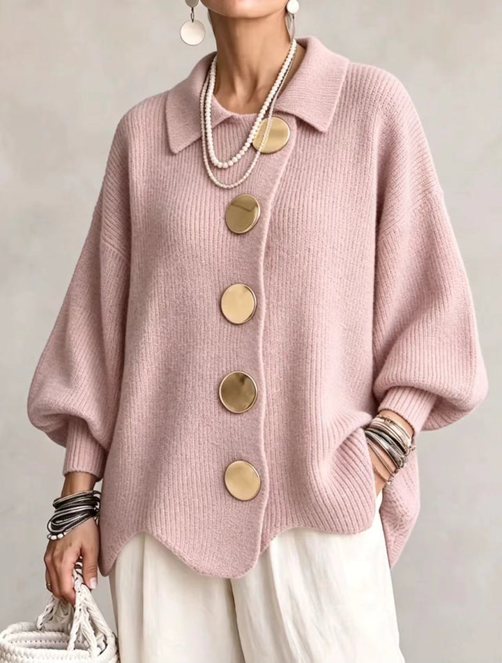 Elegant Oversized Cardigan with Statement Buttons 6