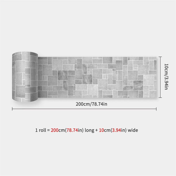 Waterproof Mosaic Peel and Stick Wall Stickers, 10 x 200 cm Strip 22