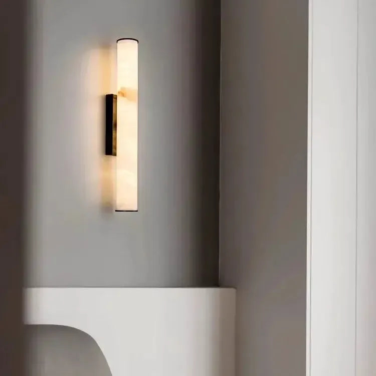 Spanish Marble Copper-Tone Wall Sconce, Modern Minimalist LED Wall Light 20