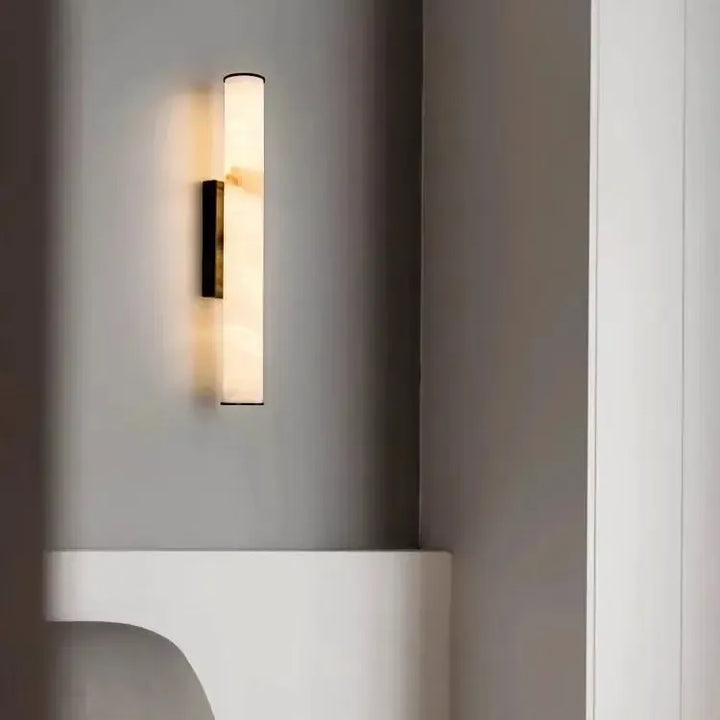 Spanish Marble Copper-Tone Wall Sconce, Modern Minimalist LED Wall Light 20
