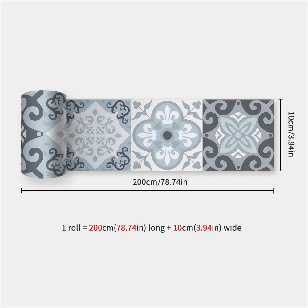 Waterproof Mosaic Peel and Stick Wall Stickers, 10 x 200 cm Strip 20
