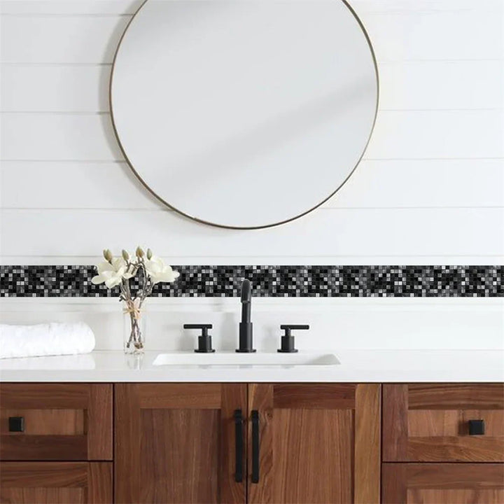 Waterproof Mosaic Peel and Stick Wall Stickers, 10 x 200 cm Strip 34
