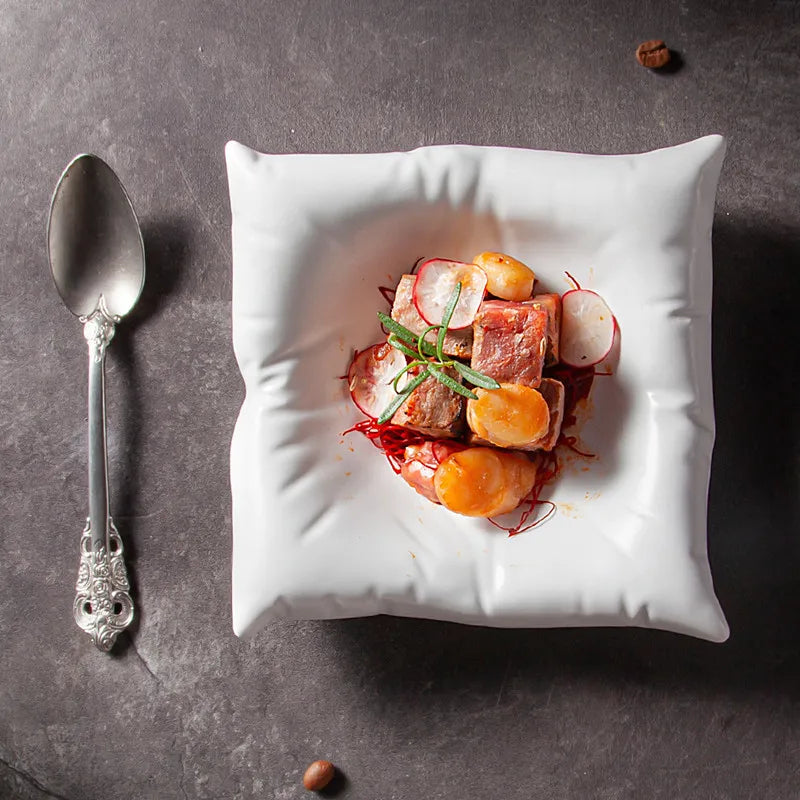 Cloud-Shaped Porcelain Serving Bowl - Translucent Ceramic Dinnerware 2