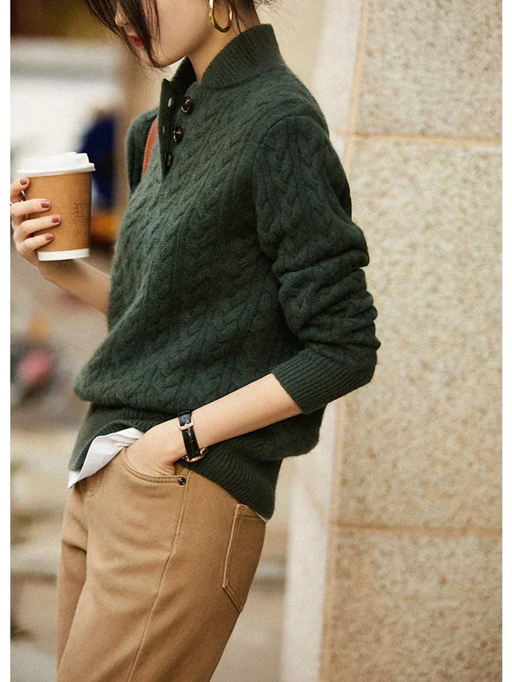 Arden Button-Up Cashmere Sweater 8