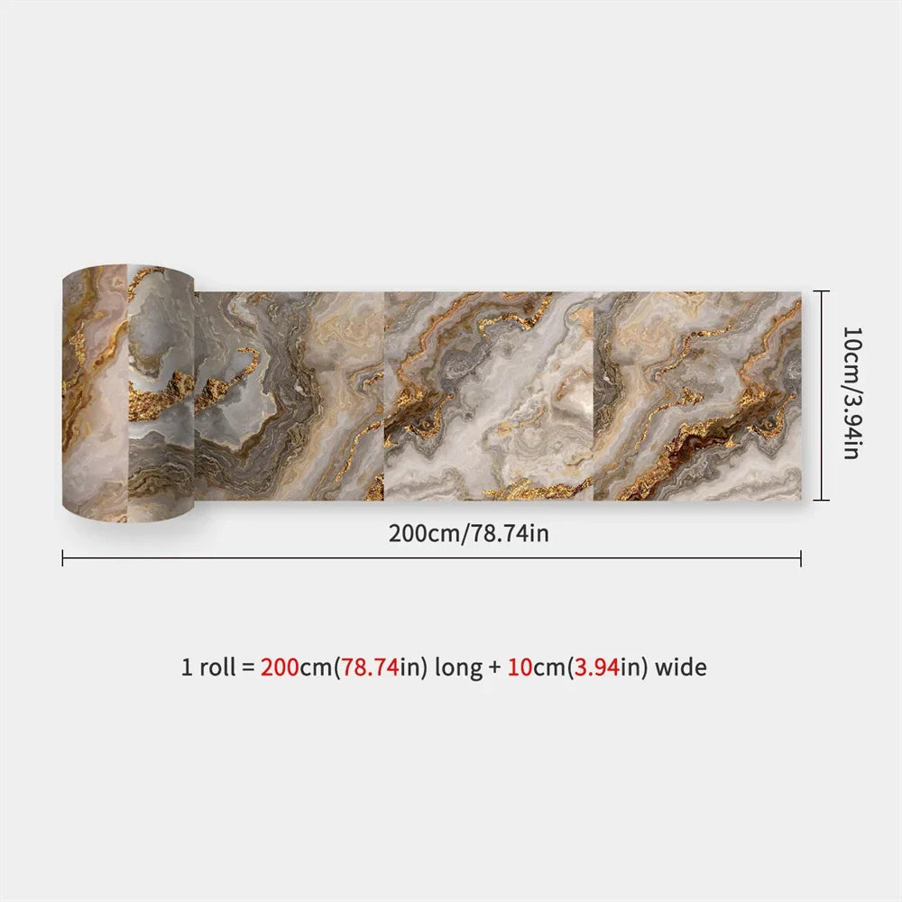 Waterproof Mosaic Peel and Stick Wall Stickers, 10 x 200 cm Strip 53