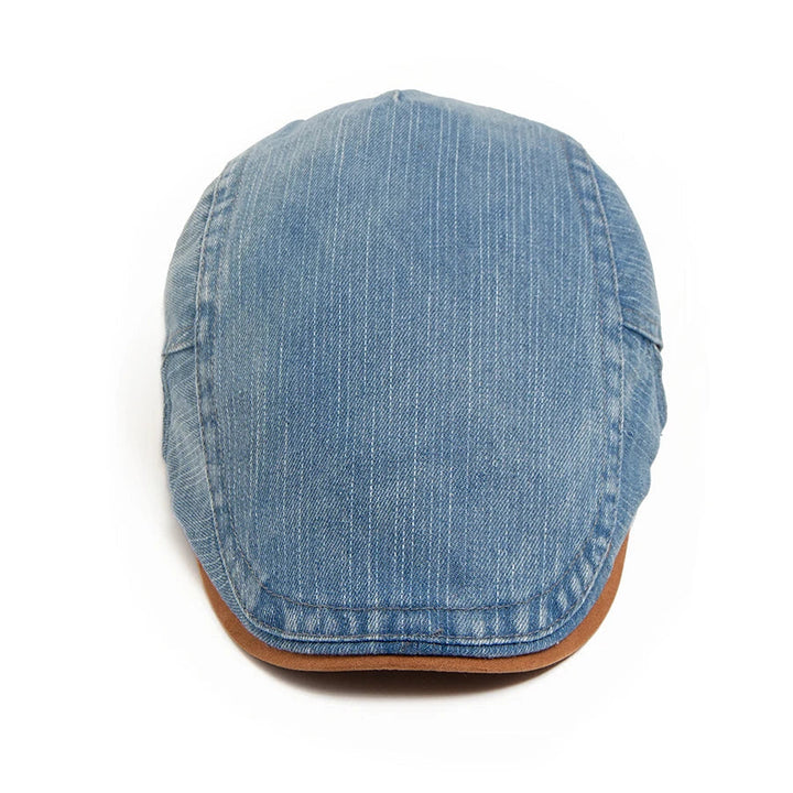 Men's Flat Cap | Retro Denim Newsboy Hat 11