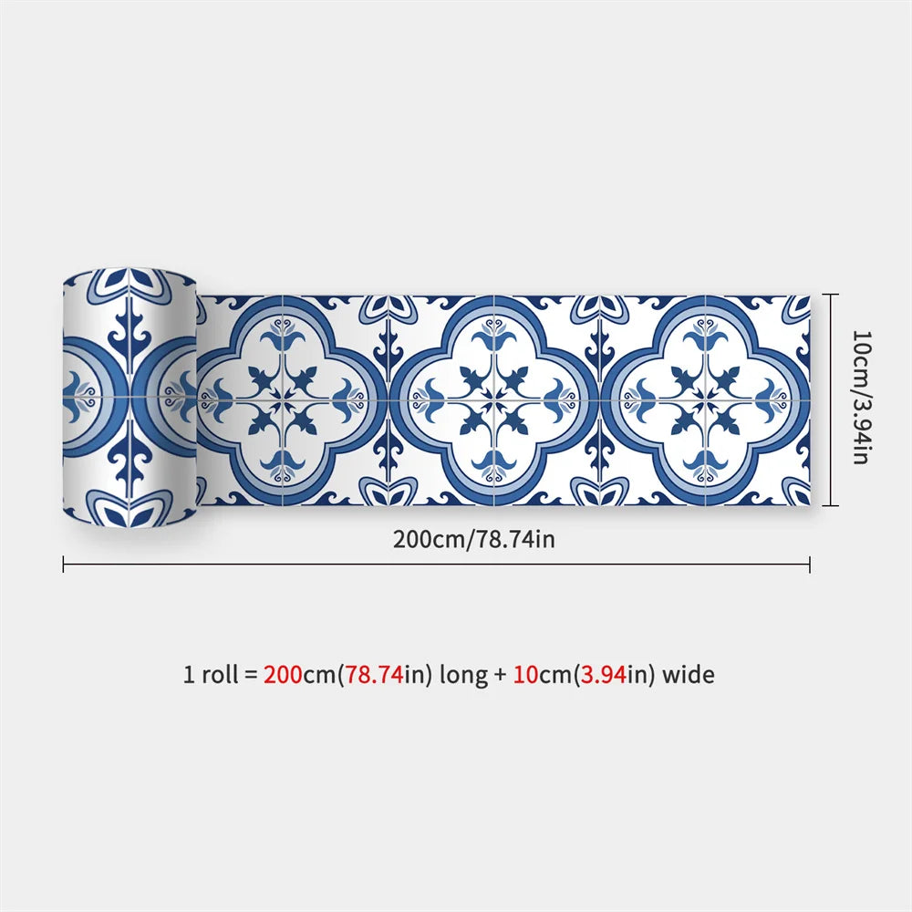 Waterproof Mosaic Peel and Stick Wall Stickers, 10 x 200 cm Strip 32