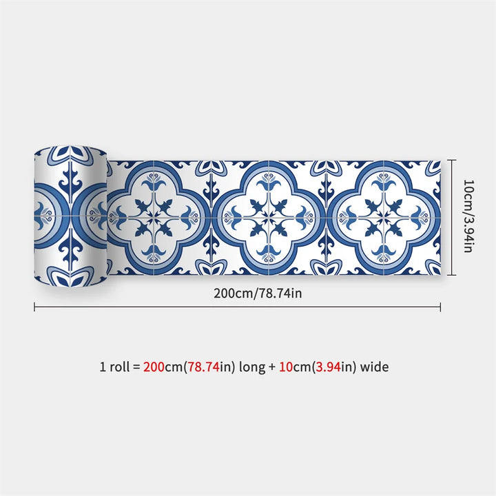 Waterproof Mosaic Peel and Stick Wall Stickers, 10 x 200 cm Strip 32