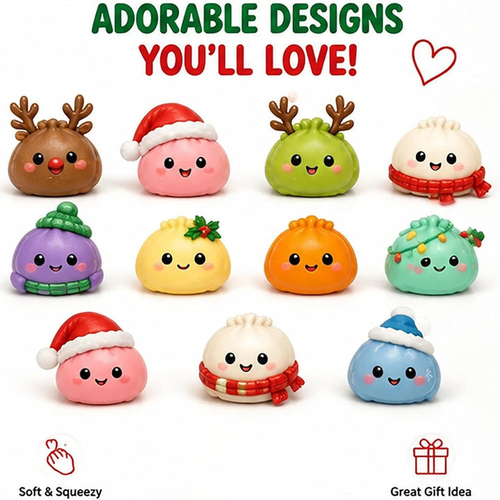 Christmas Squishy Dumpling Advent Calendar with 24 Surprise Toys 3