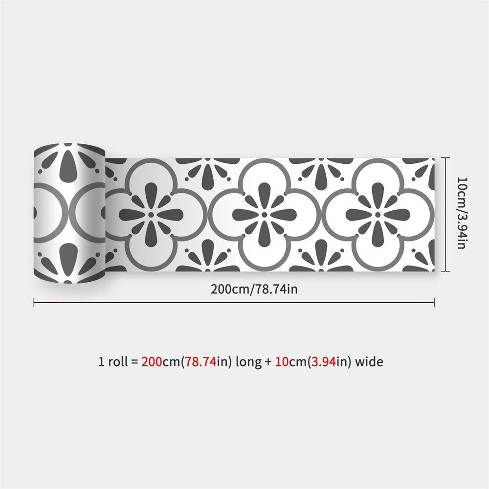 Waterproof Mosaic Peel and Stick Wall Stickers, 10 x 200 cm Strip 39