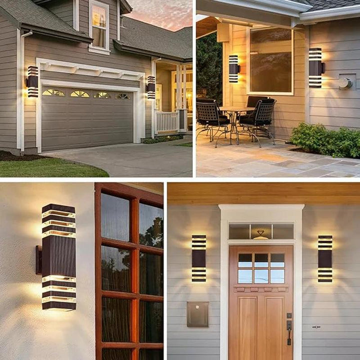 Outdoor LED Wall Sconce with Up & Down Light Effect, E27 Socket, IP65 Waterproof, Modern Garden & Balcony Lamp 3