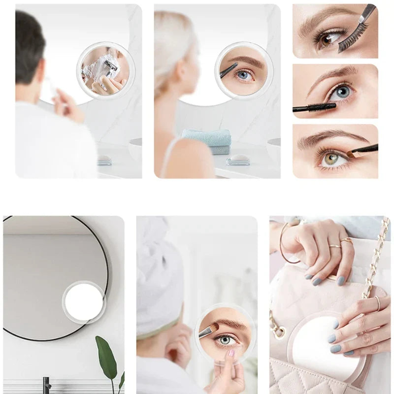 10X Magnifying Makeup Mirror with LED Light and Suction Cup Mount 2