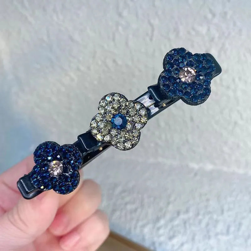 Braided Hair Clips with Sparkling Rhinestones, Set of 2 for All Hair Types 3