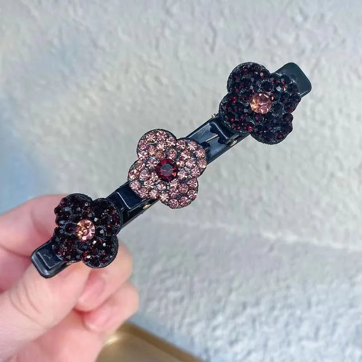 Braided Hair Clips with Sparkling Rhinestones, Set of 2 for All Hair Types 4